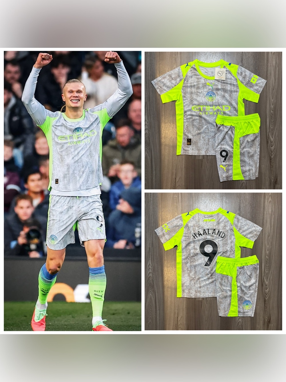 ERLING HAALAND #9 Manchester City  2025-26 Third KIDS Kit